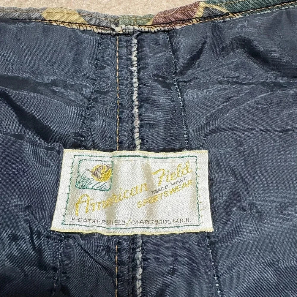 Vtg American Field Snow Pants Mens 36x30.5 Duck Camo Frog Insulated Hunting Army